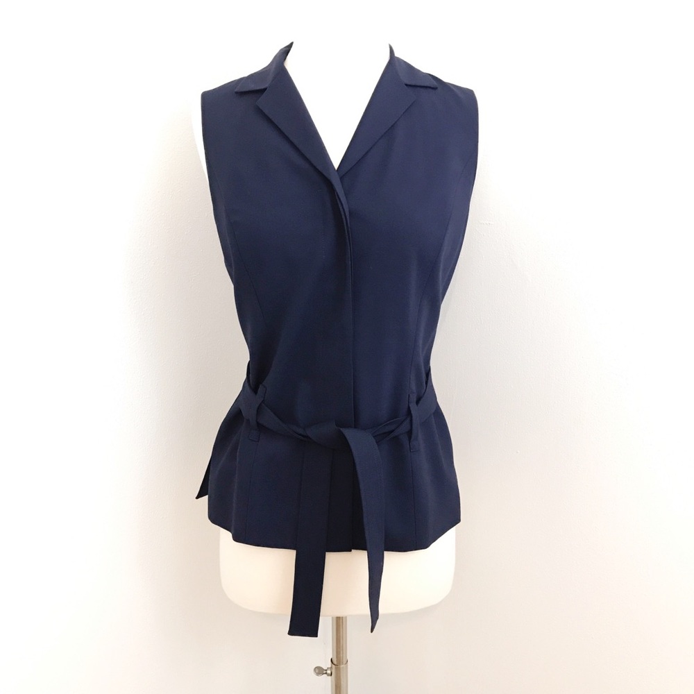 NWT LOFT Navy Wool Blend Blazer Vest